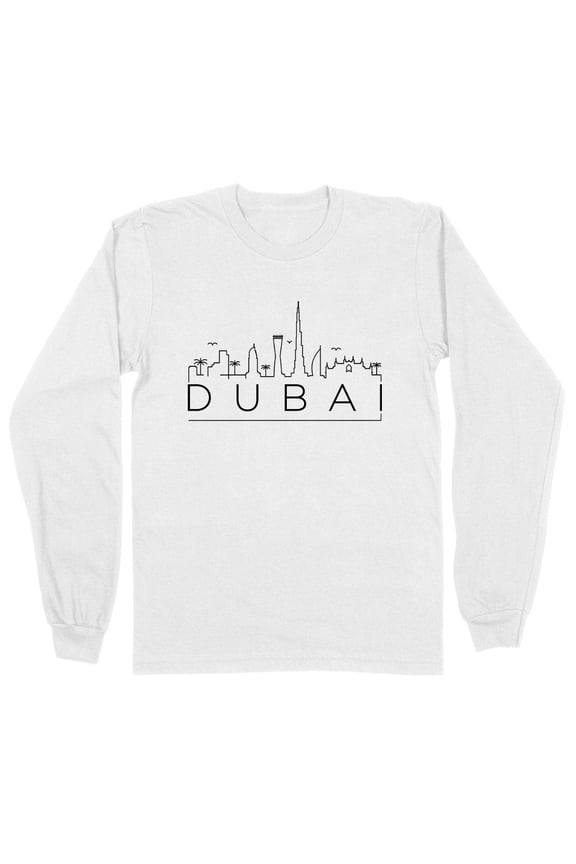 Skyline Dubai Long Sleeve Shirt Unisex Large White