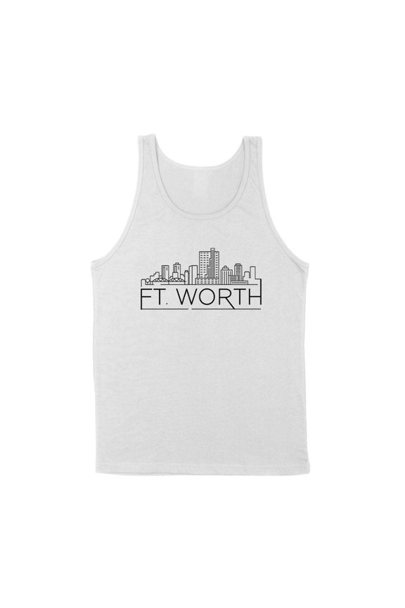 Skyline Fort Worth Texas Tank Top Unisex X-Large White