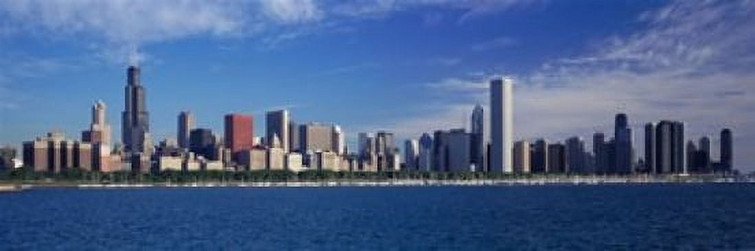 Skyline From Lake Michigan Chicago Illinois USA Canvas Art - Panoramic Images (15 x 5)