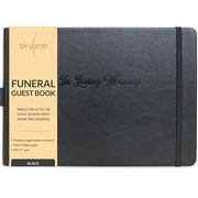 Skyline Funeral Guest Book, 10x7, Black