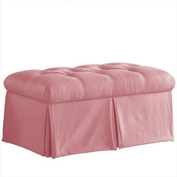 Skyline Furniture 2902SKSHNWDR Skirted Storage Bench In Shantung Woodrose