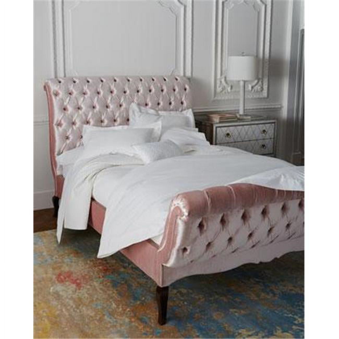 Skyline Furniture 412QVLVTBLSH Queen Tufted Wingback Headboard, Velvet