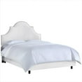 thumbnail image 1 of Skyline Furniture 823NBBED-PWVLVWHT King Nail Button High Arch Notched Bed In Velvet White, 1 of 1