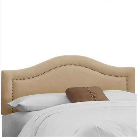 Skyline Furniture 901NB-BRLNNSND Full Inset Nail Button Headboard In Linen Sandstone