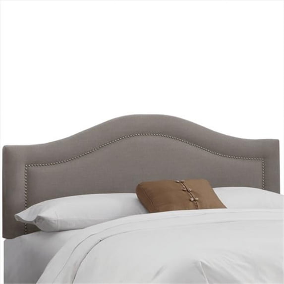 Skyline Furniture 902NB-PWLNNGR Queen Inset Nail Button Headboard In Linen Grey