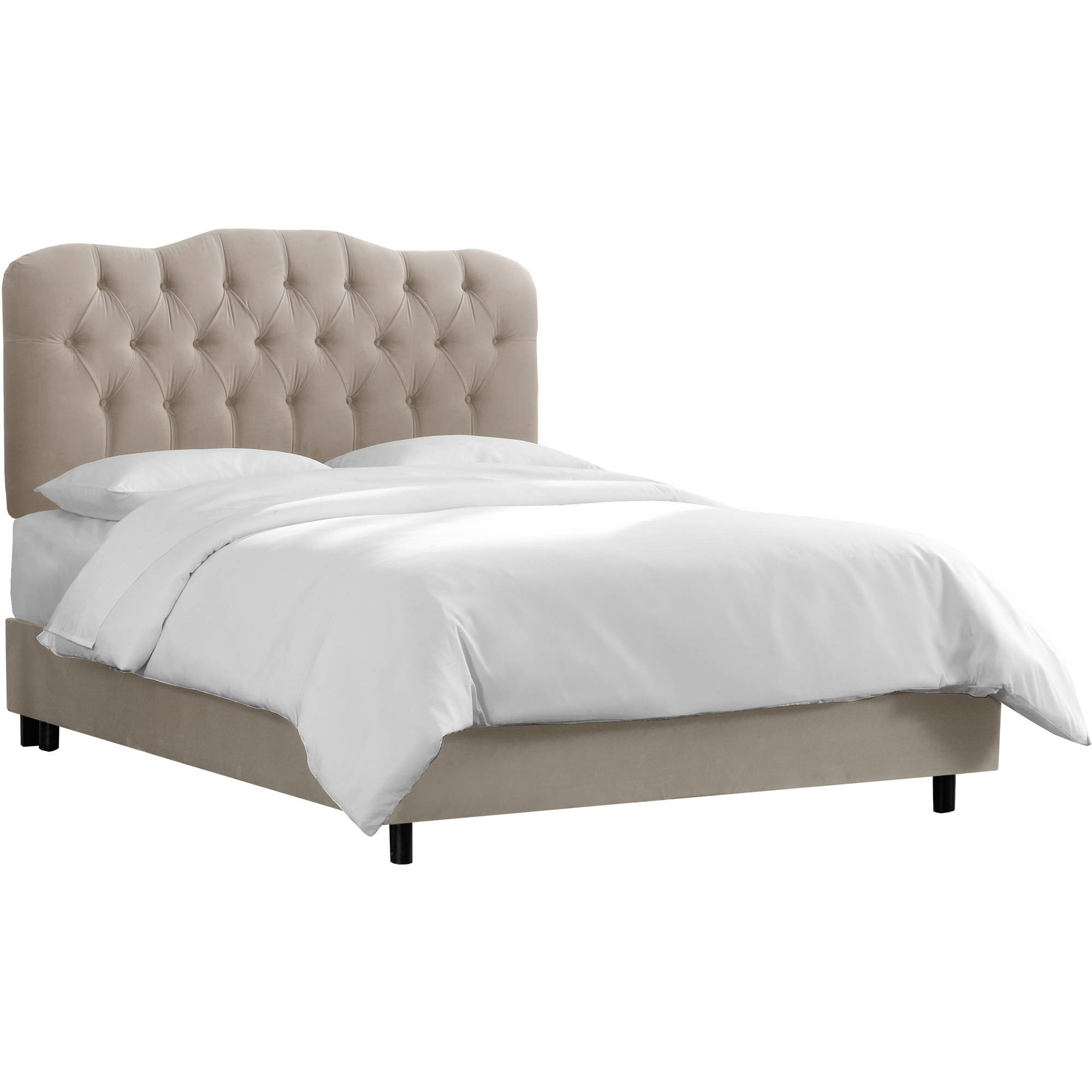 Skyline Furniture Custom Tufted Bed in Micro-suede- - image 1 of 5
