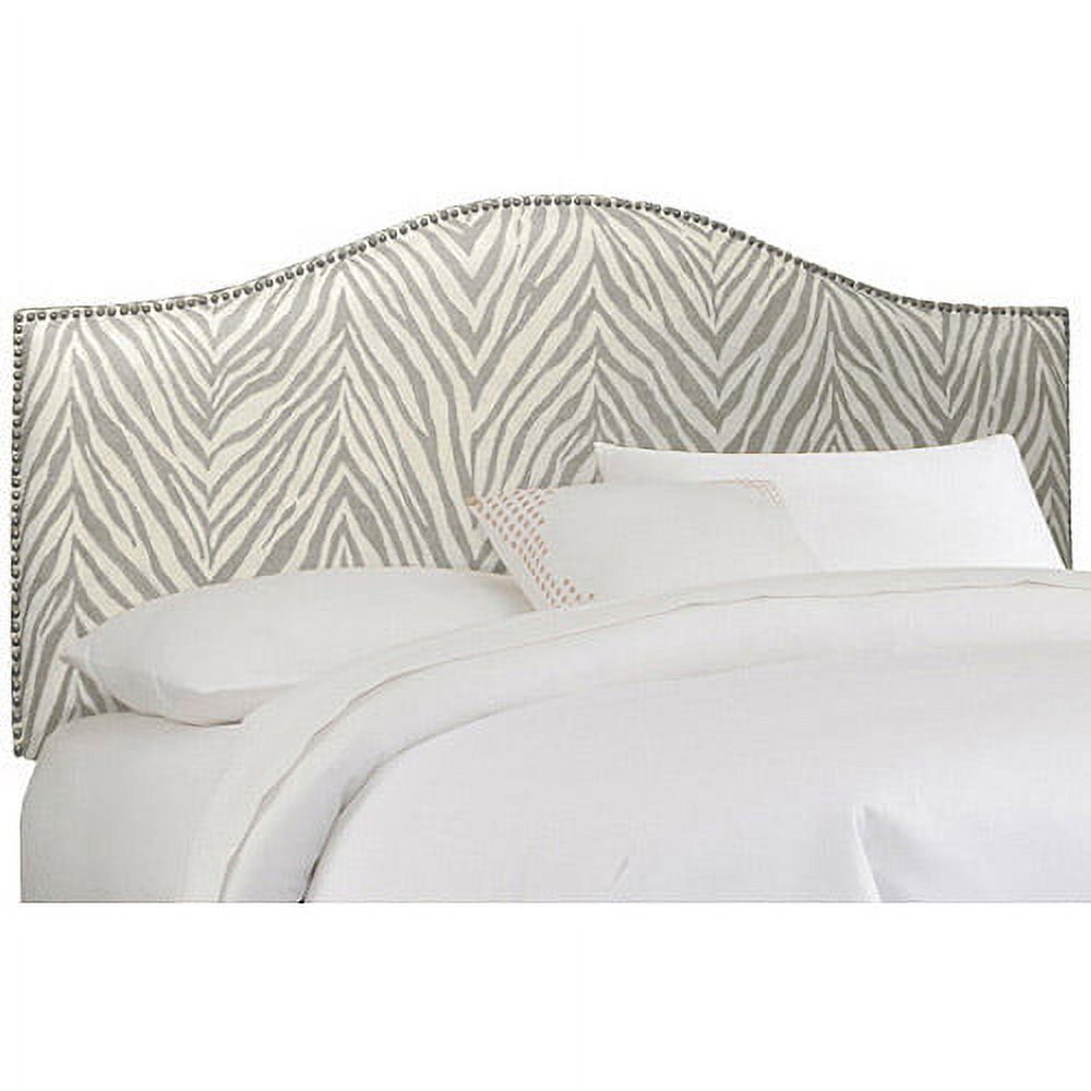 Skyline Furniture Graphite Zebra Print Upholstered Arched Headboard