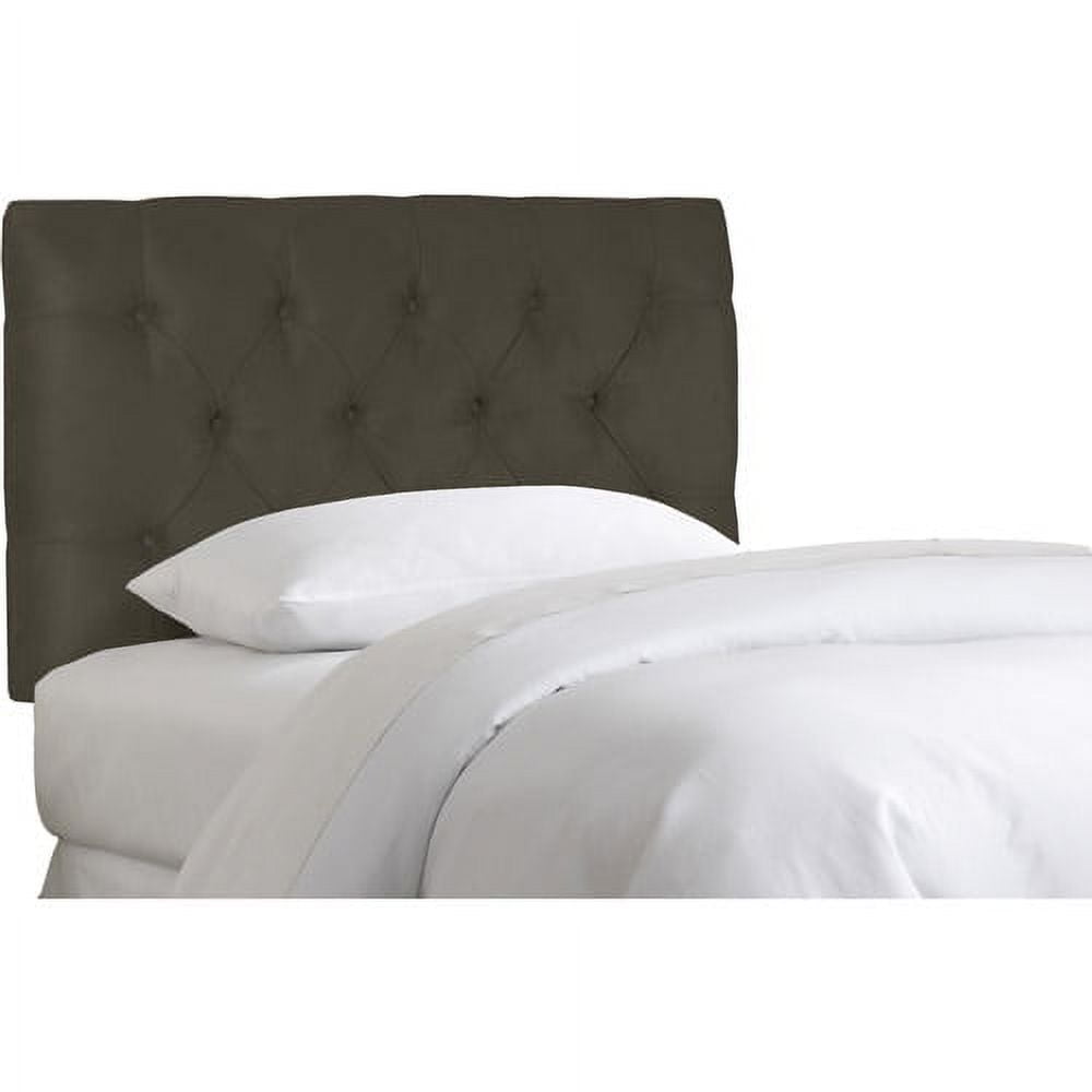 Skyline Furniture Twin Tufted Velvet Headboard, Pewter