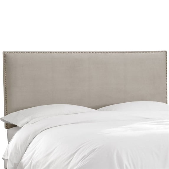 Skyline Furniture Upholstered California King Panel Headboard in Gray