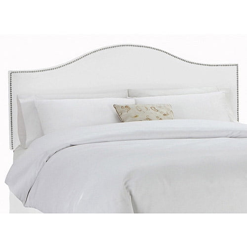 Skyline Furniture White Upholstered Arched Headboard with Nailheads ...