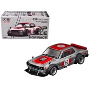 Skyline GT-R V8 Drift Hakosuka RHD #6 Silver Metallic with Red APA XPO 2025 Exclusive 1/64 Die Cast Model Car by Pop Race