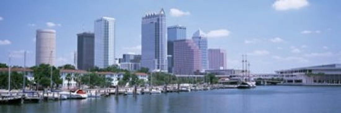 Skyline & Garrison Channel Marina Tampa FL USA Canvas Art - Panoramic Images (18 x 6)