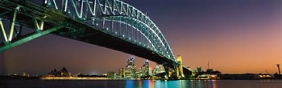 Skyline Harbour Bridge Sydney Australia Canvas Art - Panoramic Images (36 x 12)