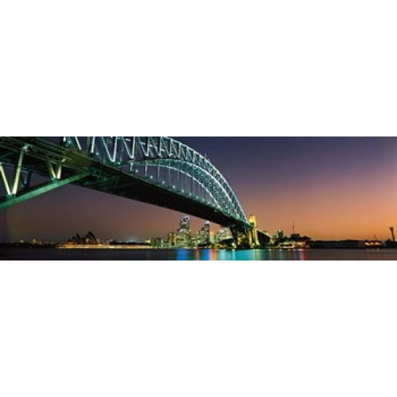 Skyline Harbour Bridge Sydney Australia Poster Print (18 x 6)