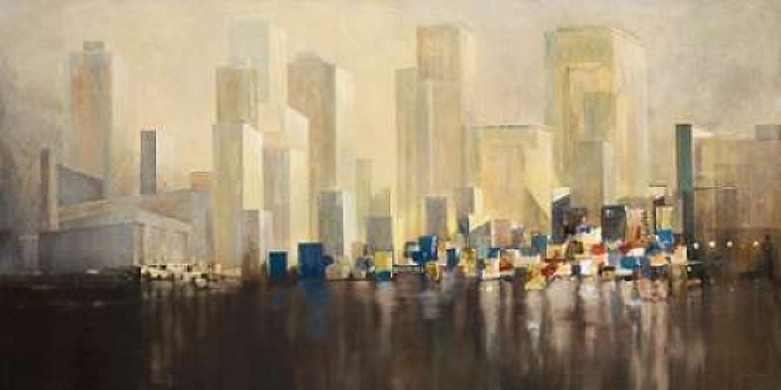 Skyline Harbour Canvas Art - Jurgen Gottschlag (10 x 20)