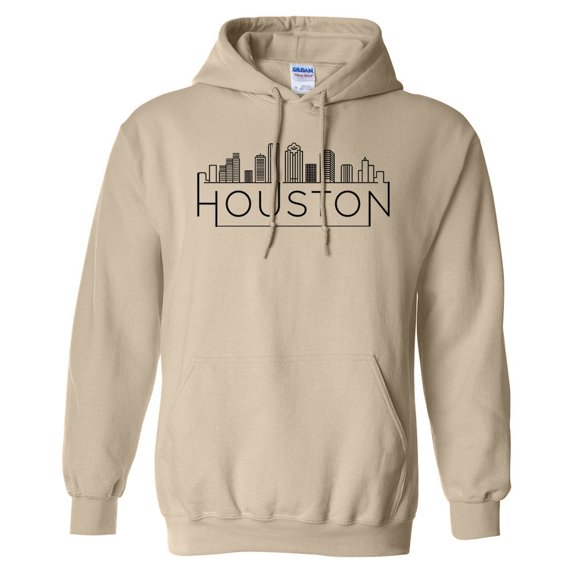 Skyline Houston Texas Hoodie Sweatshirt Unisex X-Large Sand