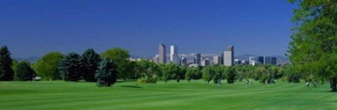 Skyline In Daylight Denver Colorado USA Canvas Art - Panoramic Images (18 x 6)