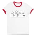 thumbnail image 1 of Skyline India Ringer Tee Shirt Unisex Large White/Red, 1 of 1