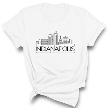 Skyline Indianapolis Indiana Shirt Unisex Large White