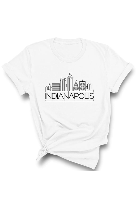 Skyline Indianapolis Indiana Shirt Unisex Medium White