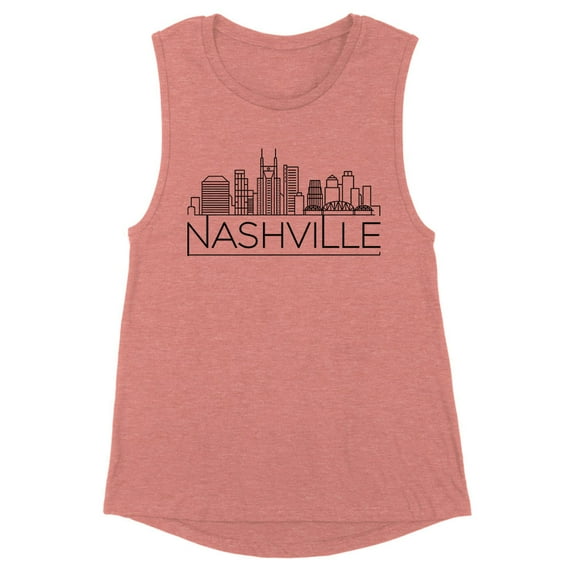 Skyline Jacksonville Florida Women's Muscle Tank 2X-Large Desert Pink