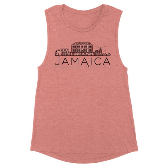 Skyline Jamaica Women's Muscle Tank Small Desert Pink