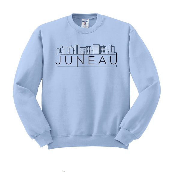 Skyline Juneau Alaska Sweatshirt Unisex Small Light Blue