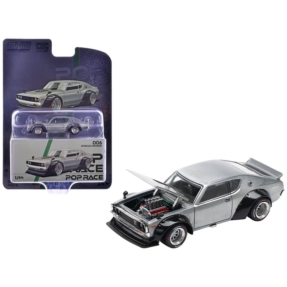 Skyline KPGC110 "Kenmeri" RHD (Right Hand Drive) Raw Metal "Enigma Exclusive Edition" 1/64 Die Cast Model Car by Pop Race