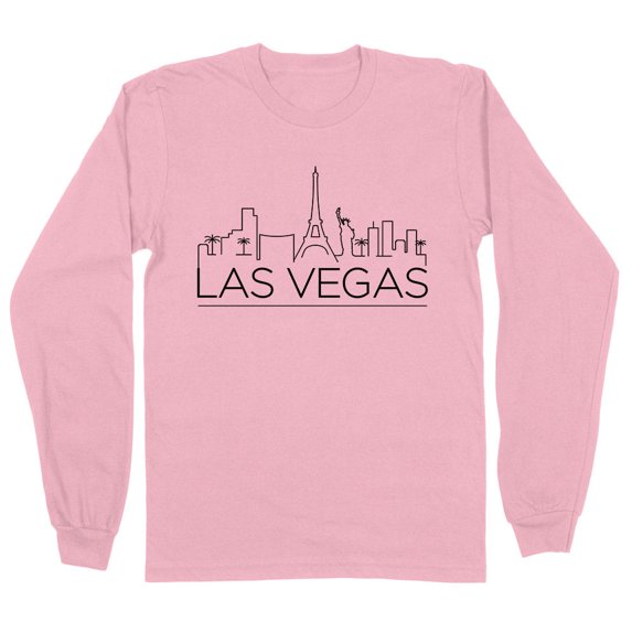 Skyline Las Vegas Nevada Long Sleeve Shirt Unisex 2X-Large Pink