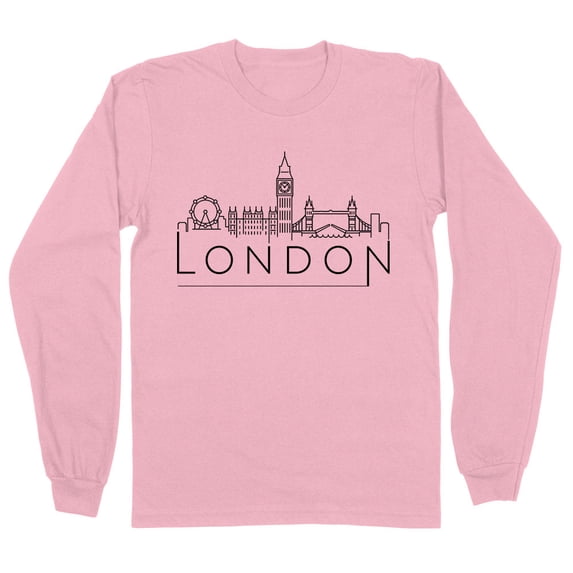 Skyline London England Long Sleeve Shirt Unisex 3X-Large Pink