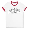 thumbnail image 1 of Skyline Louisville Kentucky Ringer Tee Shirt Unisex Small White/Red, 1 of 5