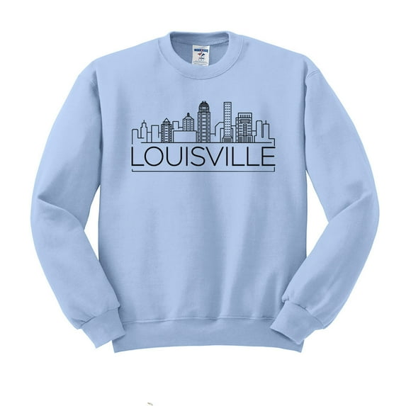 Skyline Louisville Kentucky Sweatshirt Unisex X-Large Light Blue
