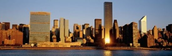 Skyline Manhattan New York State USA Canvas Art - Panoramic Images (36 x 12)