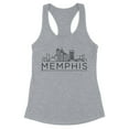 thumbnail image 1 of Skyline Memphis Tennessee Tank Top Fitted Racerback Women's 2X-Large Heather Grey, 1 of 5