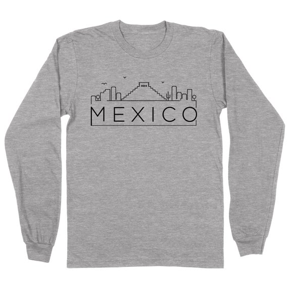 Skyline Mexico Long Sleeve Shirt Unisex Medium Grey