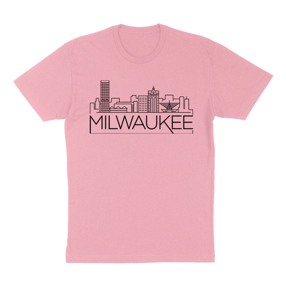 Skyline Milwaukee Wisconsin Shirt Unisex Small Pink