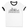 thumbnail image 1 of Skyline Minneapolis Minnesota Ringer Tee Shirt Unisex Large White/Black, 1 of 5