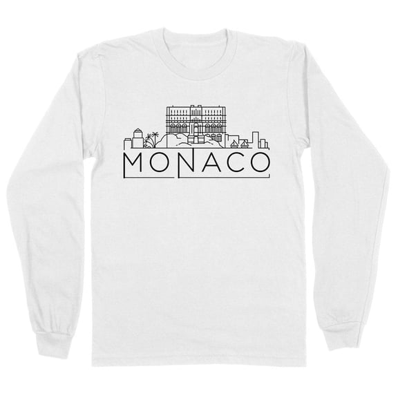 Skyline Monaco Long Sleeve Shirt Unisex Large White