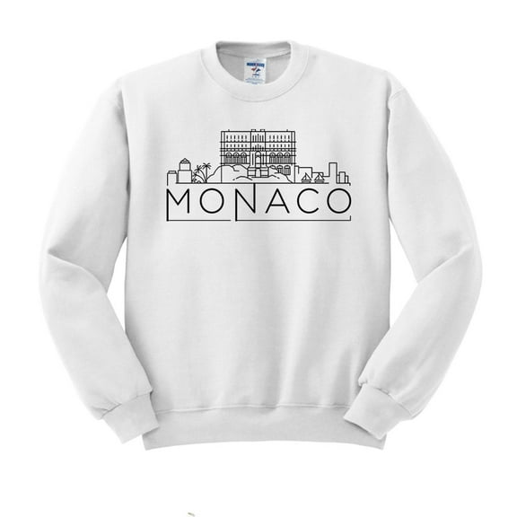 Skyline Monaco Sweatshirt Unisex Medium White