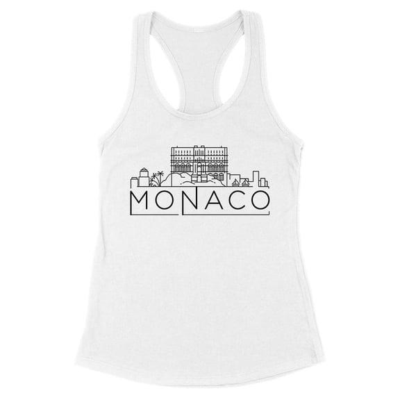 Skyline Monaco Tank Top Fitted Racerback Women's Large White