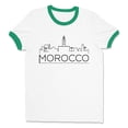 thumbnail image 1 of Skyline Morocco Ringer Tee Shirt Unisex Medium White/Kelly Green, 1 of 5