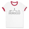 thumbnail image 1 of Skyline Morocco Ringer Tee Shirt Unisex Medium White/Red, 1 of 5