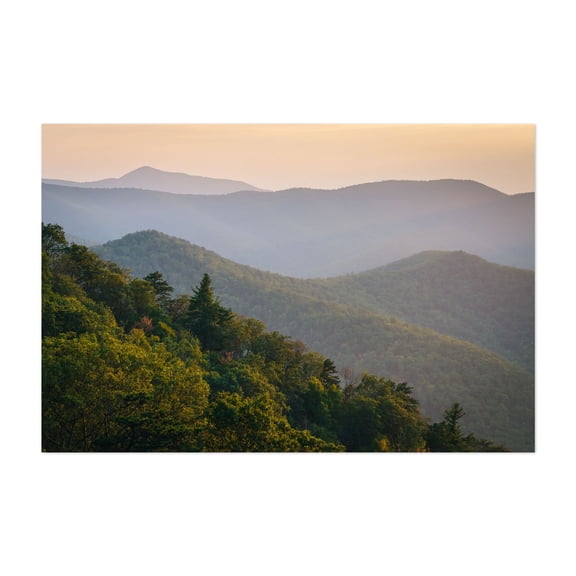 Skyline Mountain Layers No. 2 - Virginia Photography Nature Landscape Mountain Forest Scenic Sunset Autumn Unframed Wall Art Print 5 x 7 inches