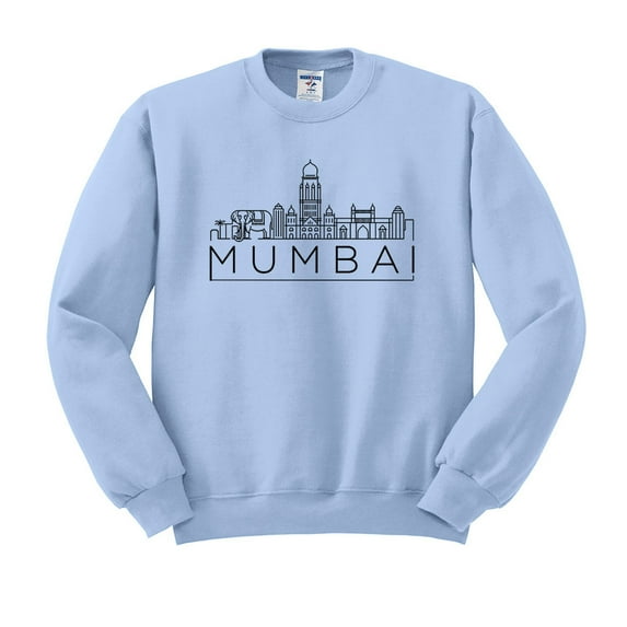 Skyline Mumbai India Sweatshirt Unisex 2X-Large Light Blue