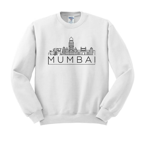 Skyline Mumbai India Sweatshirt Unisex Large White