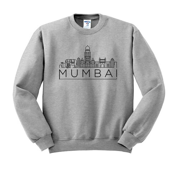 Skyline Mumbai India Sweatshirt Unisex Medium Grey