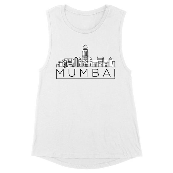 Skyline Mumbai India Women's Muscle Tank Large White