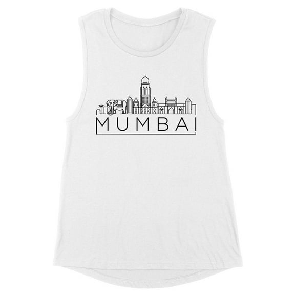 Skyline Mumbai India Women's Muscle Tank Large White
