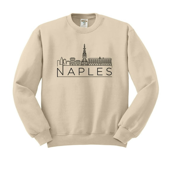 Skyline Naples Italy Sweatshirt Unisex 2X-Large Sand