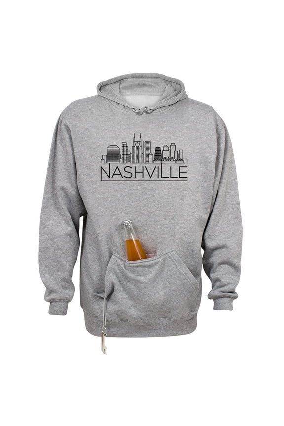 Skyline Nashville Tennessee Beer Holder Tailgate Hoodie Sweatshirt Unisex Medium Oxford